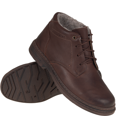 Wygodne skórzane trzewiki męskie Syrena SH 810 brązowe