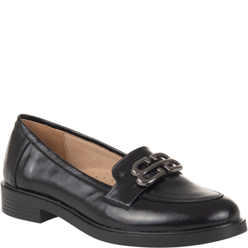 Skórzane mokasyny damskie Syrena SE 293 czarny naplak