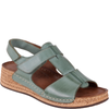 Sandały Syrena SST 995 zielone - skórzane, na rzepy