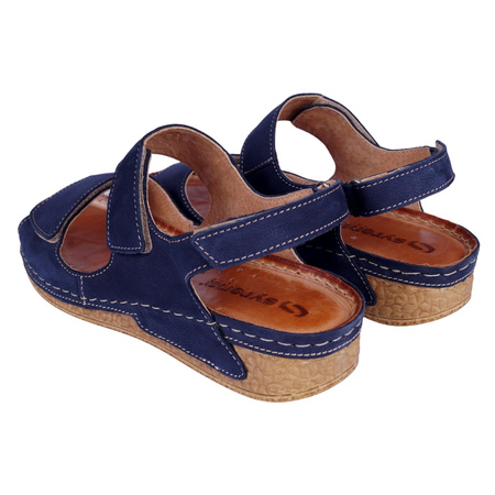 Sandały damskie skórzane SYRENA SBB 221168 GRANATOWE MARINE CODEX