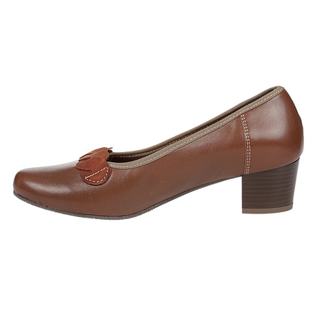 Czółenka na słupku brązowe skórzane marki Syrena SWB 027