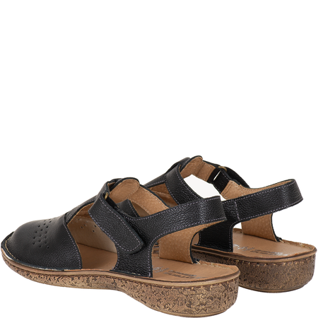 Sandały skórzane Syrena SH 128 czarne | Wygoda i styl