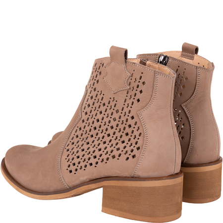 Syrena SPU B-285 - ażurowe kowbojki nubukowe damskie