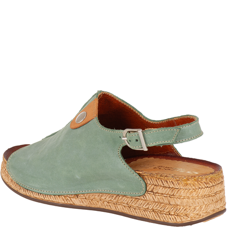 Skórzane sandały damskie marki Syrena SST 987 zielone