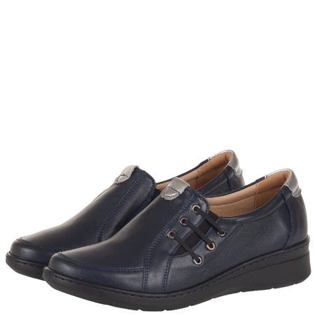 Półbuty damskie granatowe Syrena SE P-264 - skóra naturalna