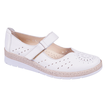 Białe półbuty damskie SYRENA SW 220650