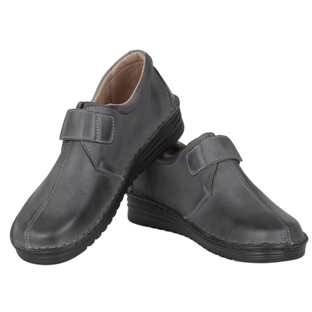 Szare półbuty damskie na rzepy SOT 069/M marki Syrena