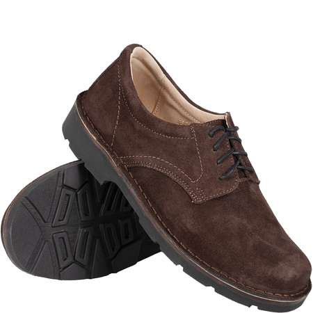 Skórzane półbuty męskie marki Syrena SH 808 brązowe