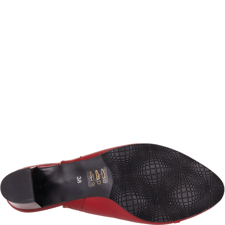 Czółenka damskie skórzane Wielbut 543 czerwone na słupku