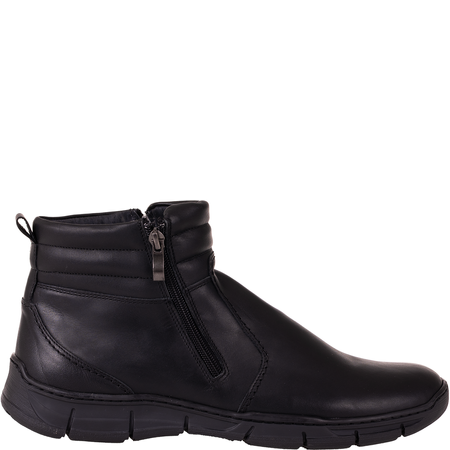 Trzewiki męskie Syrena SI 015A-459 czarne - skóra naturalna, ocieplane, na zamek