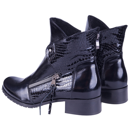 Czarne botki damskie skóra Syrena SK 222051