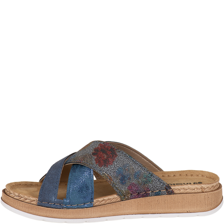 Inblu GS000052 granatowe klapki ze skórzaną wkładką