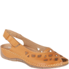 Skórzane sandały damskie ażurowe Syrena SH 4027 jasny brąz