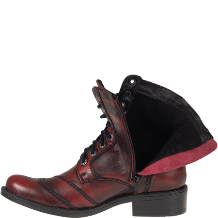 Botki skórzane Syrena SST 1107 bordowe, ocieplane