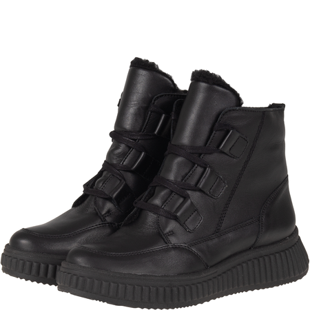 Botki Syrena SH 559 czarne – skórzane, wełniane, na zamek