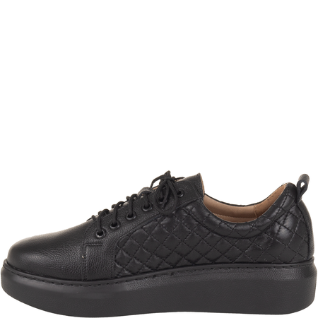 Półbuty Syrena SE P-280B czarne, skóra, platforma 4 cm