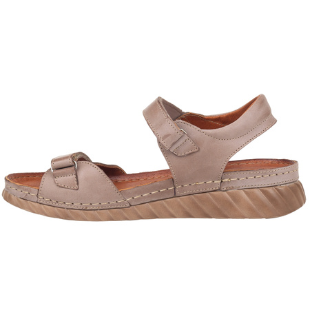 Sandały skórzane damskie marki Syrena SSST 958 cappuccino