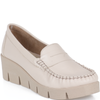 Skórzane mokasyny damskie Syrena SLA 989 kremowe