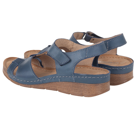 Sandały damskie skórzane Syrena SOT 420 granatowe