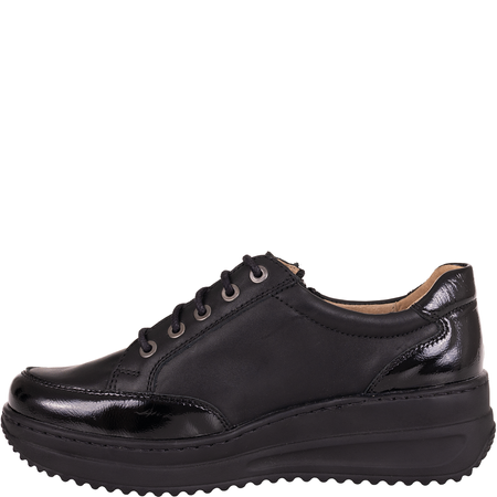 Czarne półbuty damskie skórzane Helios 431 komfort