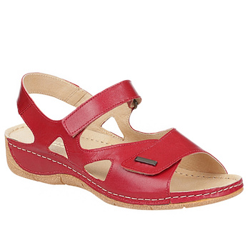 Sandały damskie skórzane SYRENA SWB 550 czerwone