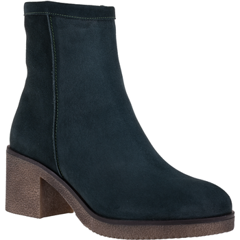 Syrena STA 4130 zielone - welurowe botki damskie na obcasie