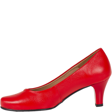 Czółenka damskie skórzane Syrena SE 7115 czerwony groch