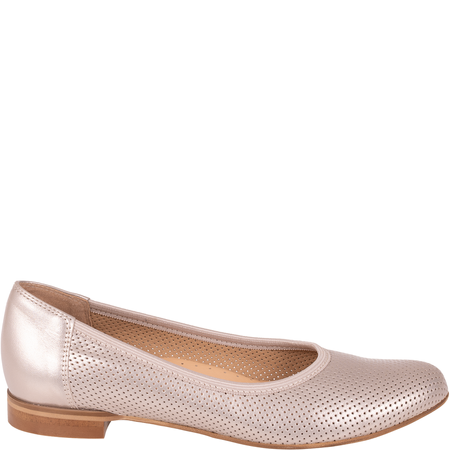 Ażurowe skórzane baleriny marki Syrena SGO 1659 perła