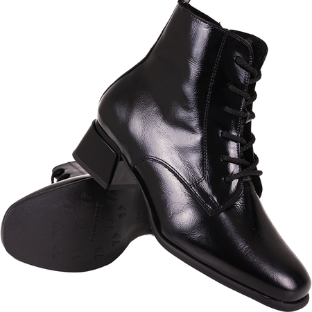 Botki damskie skórzane Syrena SPU B-287 czarne lakierowane