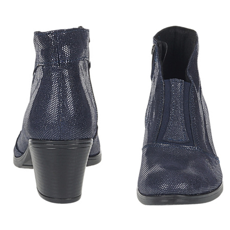 Komfortowe botki damskie skórzane Syrena SE 481 granatowe