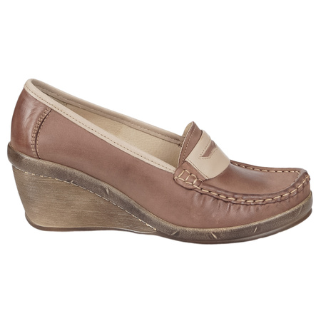 Półbuty damskie na koturnie Syrena SST 1593/50 brązowe