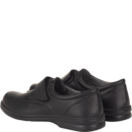 Skórzane półbuty męskie o podwyższonej tęgości H - Syrena SH 806, czarne