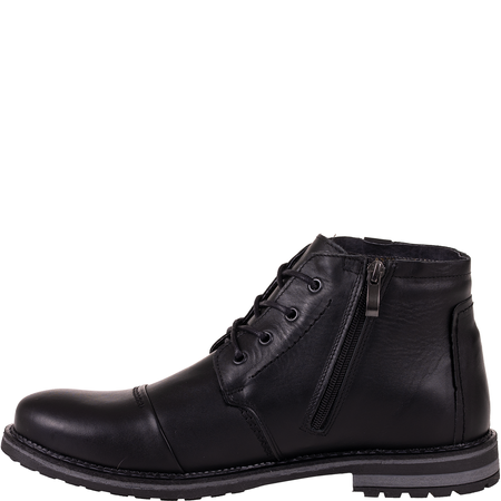 Trzewiki męskie zimowe Syrena SI 087-784 czarne - skóra naturalna