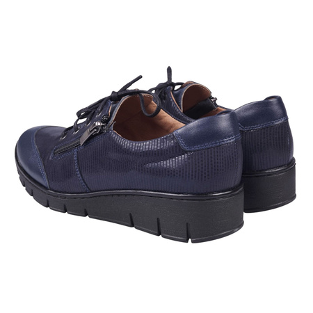 Granatowe półbuty damskie wiązane SYRENA SWB 22198