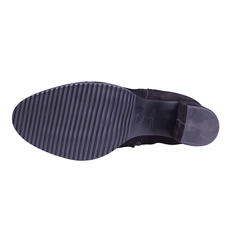 Kozaki damskie zamszowe na obcasie skóra naturalna Syrena SOP 715 czarne