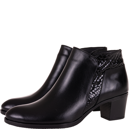 Komfortowe botki damskie Syrena SE 0403 - czarne, skóra