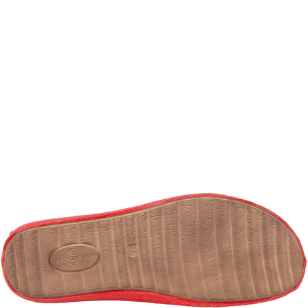 Kapcie damskie Syrena SH 104 czerwone z wkładką skórzaną