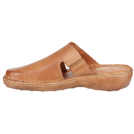 Klapki damskie skórzane Syrena SST 664 w kolorze rudym