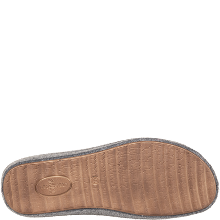 Kapcie damskie Syrena SH 104 szare z wkładką skórzaną