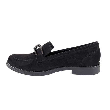 Czarne zamszowe mokasyny damskie Excel 466/290