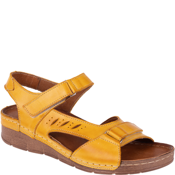 Sandały damskie skórzane marki Syrena SST 907 żółte