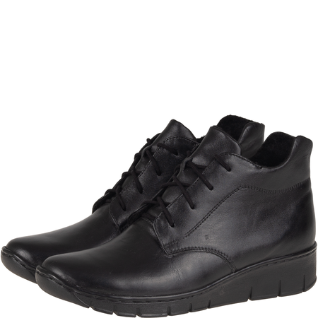 Botki damskie wiązane marki Syrena SST 4046 czarne