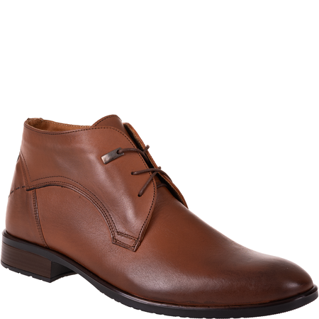 Trzewiki męskie Syrena SI 084A-606 brązowe - skóra naturalna