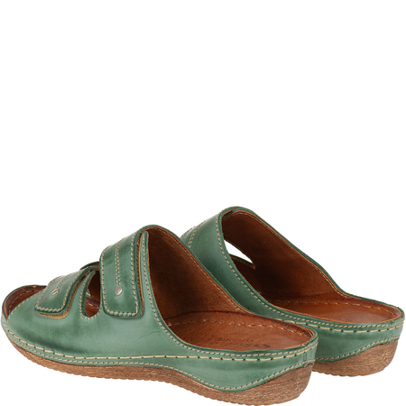 Klapki skórzane SST 828 zielone Syrena - komfort i styl