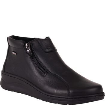 Botki damskie Syrena SH 786 czarne skórzane wygodne tęgość H+