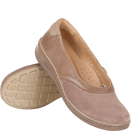 Syrena SH 426 beżowe półbuty skórzane idealne na wiosnę