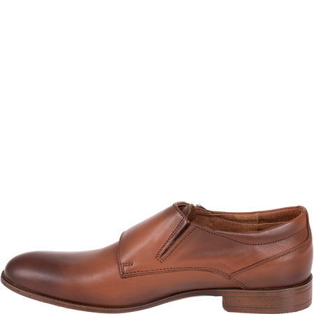 Brązowe półbuty marki Syrena SI 311-606 skórzane z klamrami