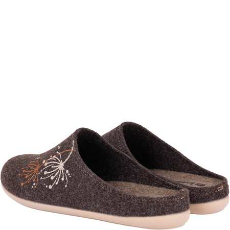 Komfortowe kapcie damskie INBLU GF000030 brązowe, filcowe