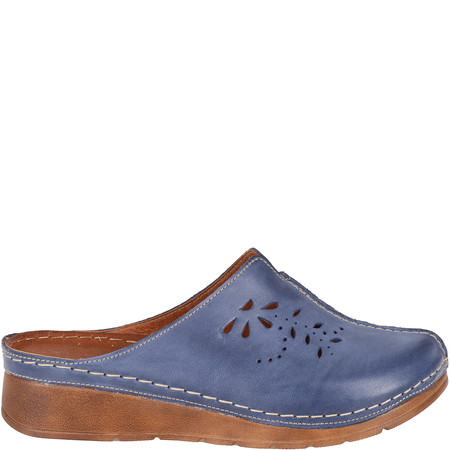 Klapki damskie skóra naturalna Syrena SST 922/M niebieskie