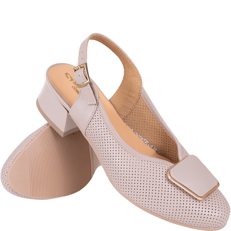 Beżowe sandały marki Syrena SGO 2098 - skóra naturalna